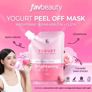Giff Free FAV Beauty Yogurt Brightening Peel Off Mask Alpha Arbutin + Gluta | Masker Peel Off Kulit Wajah Kusam Mencerahkan Melembutkan BPOM