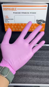 Sarung Tangan Nitrile PINK/MERAH MUDA Tebal Super Kuat untuk Medis dan Industri