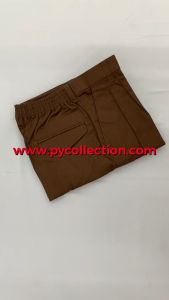 SELUAR SEKOLAH PENGAWAS COKLAT / BROWN COTTON PINGGANG GETAH ( SELUAR MRSM ) - FH036G