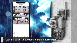 V380 PRO CCTV Camera Outdoor Waterproof IP66Dual Lens Dual Screens CCTV Camera Connect Cellphone With Mic2K Dual Lens CCTV with Audio and Speaker Two-wayCCTV Camera No Need Internet Auto tracking Infrared Night Vision Video Playback Remote Surveillance