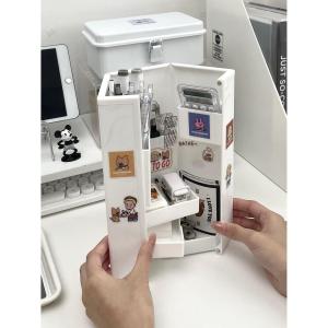 Multi-Functional Magnetic Absorption Stationery Storage Box Foldable Detachable Multi-Layer Pen Holder Desk Organizer