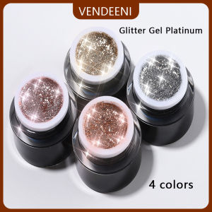 Vendeeni 4 Color Glitter Platinum Gel Nail Polish Flash UV LED Soak Off Gel Varnish Shiny Painting Line Gel Lacquer For Nail Art
