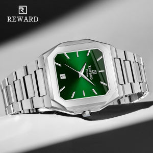 Đồng Hồ Đeo Tay Nam REWARD Mặt Vuông Bằng Thép Không Gỉ Màu Xanh Hoàng Gia Có Lịch Ngày Chống Nước 30m Đồng Hồ Đeo Tay Dành Cho Doanh Nhân