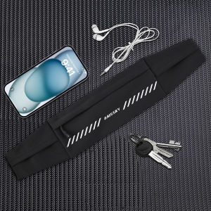HAISSKY Elastic Sports Running Bags For iPhone 17 16 15 14 Pro Max 17Air 16E 16 Plus Reflective Zipper Waistband Belt Waist Pack