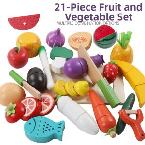 Magnetic Wooden Fruit and Vegetable Cutting Toy