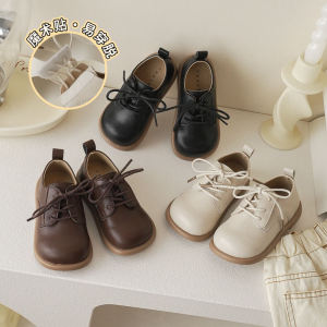 Spring Autumn Soft Bottom round Head Childrens Shoes British Style Boys Single Shoes Girls Princess Shoes Fashionable 2024 Fall Model