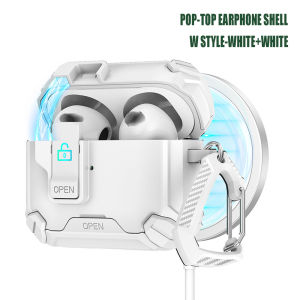 For Magsafe Wireless Charging Earphone Case For Samsung Buds 3 Pro Case Galaxy Buds3 Pro Cases Magnetic Automatic Lock With Hook