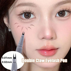 Waterproof Double Forked Tip Lower Eyelash Pen Makeup Ultra-thin 2 Fork Tip Liquid Eyeliner Natural Eye Brow Lower Lash Pencil