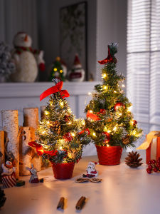 Đồ Trang Trí Giáng Sinh Mini Cây Thông Phát Sáng Đồ Trang Trí Quán Bar Nhà Trẻ Phong Cảnh Trang Trí Quà Tặng Lễ Hội
