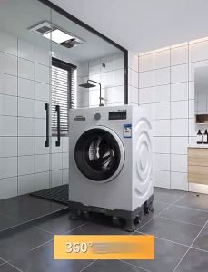 999KG Adjustable Washing Machine & Dryer Stand - Heavy Duty Stainless Steel Refrigerator Base Anti-Vibration Heavy Duty Adjustable Washing Machine Stand Stainless Steel Washing Machine/Dryer/Refrigerator Stand Kaki Mesin Basuh