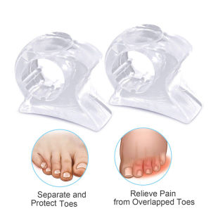 Pexmen 2/4Pcs Gel Toe Separators Spacers Bunion Pads Spreaders Toes Protector for Men and Women