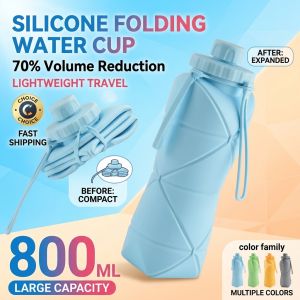 XMSJ | Food-grade Silicone Foldable Water Cup Large Capacity Portable for Outdoor Travel & Sports Heat-resistant Creative Collapsib