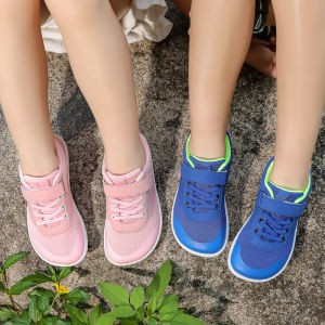 Girls Wide Toe Casual Sneakers Boys Breathable Mesh Training Sports Shoes Kids Elastic Flats Lightweight Children Walking Hiking Shoes