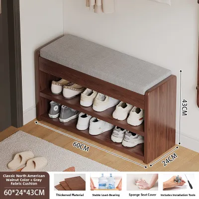 Modern Minimalist Home Entrance Shoe Cabinet Bench Integrated Adult Density Board Storage Small Footwear Rack Sitting Bench