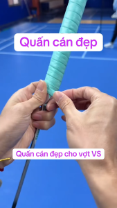Quấn cán vợt cầu lông VS VG002 có vân cá [Chính Hãng] - (Vỉ 12 cái) túi zip tiện lợi bám tay thấm hút mồ hôi tốt