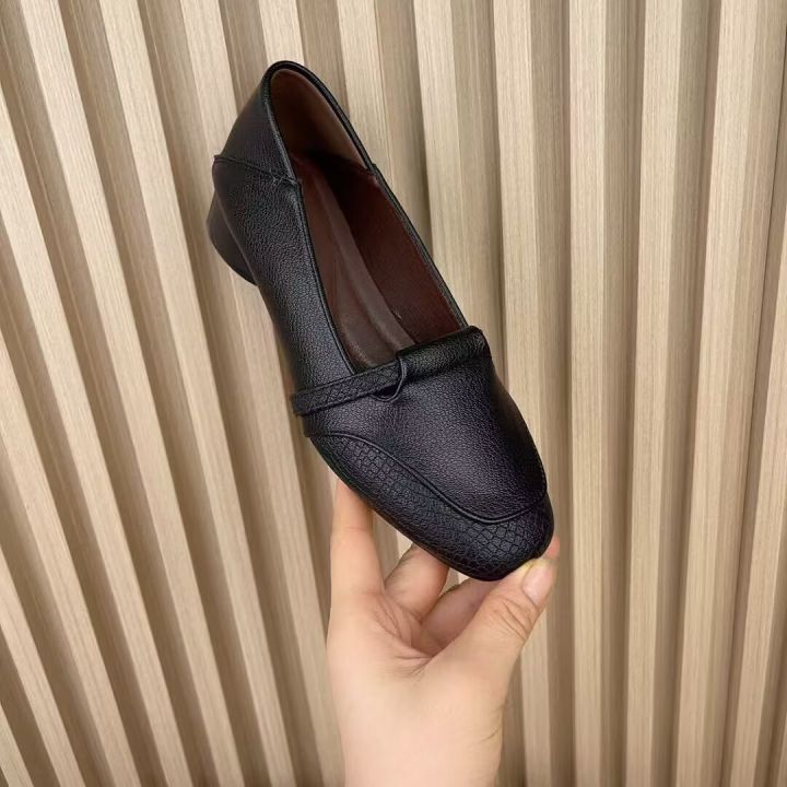 Giày Đơn Đế Dày Bằng Da Thật Cho Nữ Mùa Thu Phong Cách Anh Mũi Nhọn Đế ...