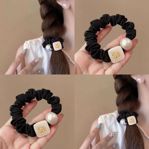 Fashionable Soft Cute Dog Pearl Hair Ties Women Elegant Cute Hair Bands Versatile Simple Hair Accessories Large Elastic Loop 2025 New