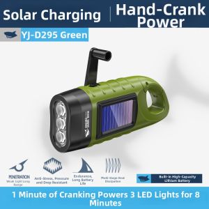 SMILING SHARK | Hand Crank Solar Portable Long-Lasting High-Beam Emergency Light