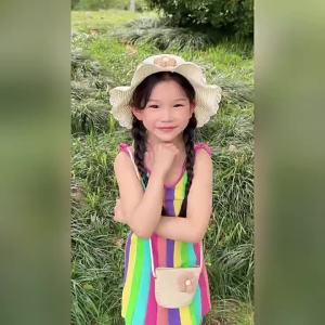 Mũ Rơm Chống Nắng Mùa Hè Cho Trẻ Em Viền Rộng