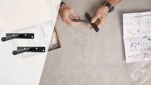 Bộ 2 chốt chữ T âm tường BLUEZON pát âm đỡ kệ treo tường kèm đinh vít