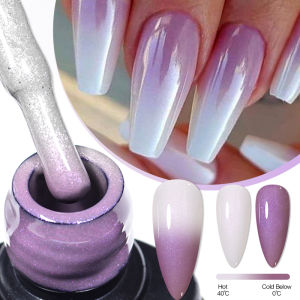 7ml Auroras Glitter Thermal Gel Nail Polish Temperature Color Changing Semi Permanent Soak Off UV Gel Varnish Nail Supplies DIY