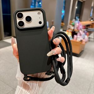 szhaiyu | Candy Color Crossbody Lanyard Phone Case for IPhone 18 17 16 15 14 13 Pro Max 16 15 Plus Air 16e 17e Necklace Strap Soft Cover