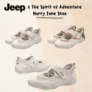 Jeep Mary Jane Flat Heels Ballet toe Mary Jane Sandals Jeep x The Spirit of Adventure mary jane 100% Genuine