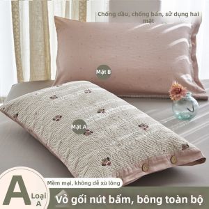 BEIPIN | Cặp Gối Chống Thấm Dầu Hai Mặt Loại Nút