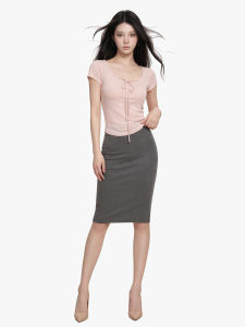 qiaocong | Slenderizing Drawstring T-Shirt