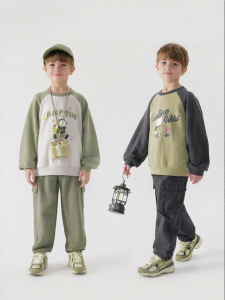 Marc&Janie | Bear Pattern Color Block Hoodie Autumn Kids