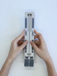 NOXIER Aluminum Laptop Stand Gear Adjustable Aluminum Alloy Material Foldable Portable Laptop Holder 9"-17" Heighten Bracket Notebook Cooling Holder