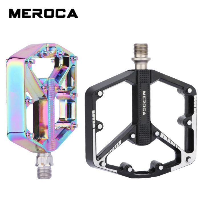 MEROCA Mountain Bike Pedal aluminum alloy Three bearings pedals sealed ...