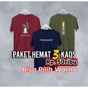 PROMO!! KAOS PRIA DEWASA 50RB DAPAT 3 PCS READY STOK COD