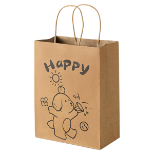 NUOXIAN | Stylish Ins Style Kraft Paper Tote Packaging Bag For Coffee Milk Tea Takeout