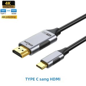 Cáp USB C Sang HDMI 4K 30Hz Tốc Độ Cao Bộ Chuyển Đổi C Sang HDMI Cho TV Màn Hình Máy Chiếu Tương Thích Với iPhone 16/15 Galaxy - Thunderbolt 3/4/5