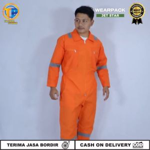 wearpack safety model terbaru Hitam Merah Navy Abu Pria Celana Baju Panjang