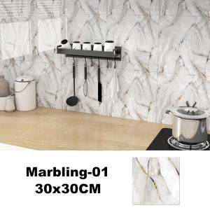 150 PCS 30X60CM Self-Adhesive Wall Sticker Imitation Marble Tiles Moistureproof Waterproof Thickened Bedroom Bathroom