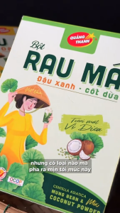 Bột Rau Má Đậu Xanh Cốt Dừa Quảng Thanh Hộp 180g (12 gói x 15g)