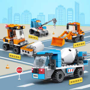 รถบรรทุกจักรกลการก่อสร้างของ Jiaqi Toys สำหรับเด็กชาย ชิ้นส่วนต่อโมเดล ABS ความท้าทายเริ่มต้น รุ่น JK9236