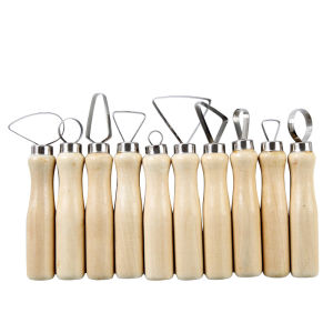 Pottery tools clay clay manual single-head repair round 10-piece stainless steel sharpening knife big head knife