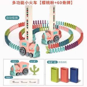 [Ready Stock -Local] Creative Domino Train Set. First domino set-up game for your children. Line them up with the help of your domino train and start the chain reactions. Enrich children’s spatial thinking abilities build as per your desired