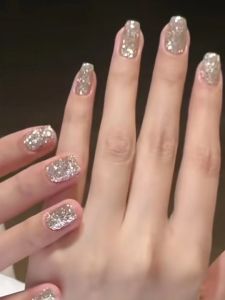 Handmade Custom Wear Manicure Flash Rich Gold White Detachable Bride Pregnant Women Fake Nail Patch