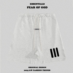 American Fashion Brand Essentials Shorts Mens Summer Flocking 7-Quarter Pants Hip Hop High Street FGO Three-Bar Pants
