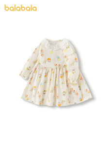balabala Children Girl Dress Pure Cotton Baby 2025 Spring New Sweet And Cute