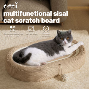 Osti Sisal Tenunan Tangan Kucing Papan Gores Kucing Scratching Pad Sofa untuk Kucing Dalam Ruangan Tempat Tidur Hewan Peliharaan Bergelombang Daya Tahan Besar