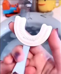 P U-Shaped Silicone Manual Soft Baby Toothbrush Mouth Containing Brushing Instrument Oral Cleaning Childrens Toothbrush Berus Gigi U 3138