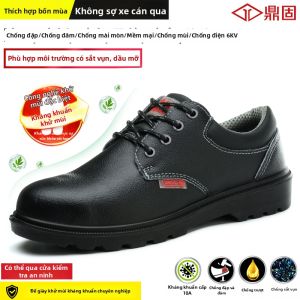 DINGGU | Giày Bảo Hộ Nam Với Mũi Thép Chống Ép Dập Đâm Thủng Đế Mềm Cách Nhiệt