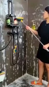 SIKAT TOILET LANTAI 2IN1/SIKAT DORONG GAGANG PANJANG/SIKAT LANTAI WC 2IN1 WIPER