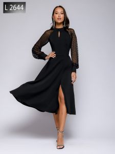 LOOWEAR - DRESS MIDI WANITA BAHAN SCUBA PREMIUM TEBAL & LENGAN PANJANG