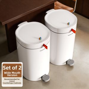 Joybos | Pull-and-pack Non-touching Hands Large Capacity Luxury Kitchen Step Trash Bin 16L